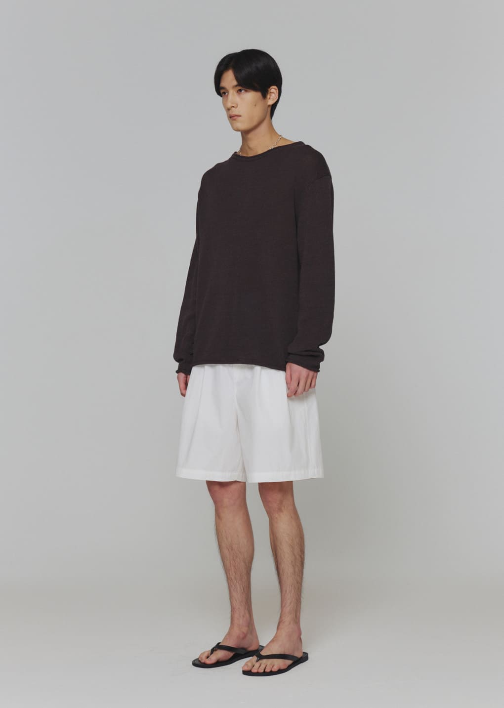 paper yarn pullover, dark brown