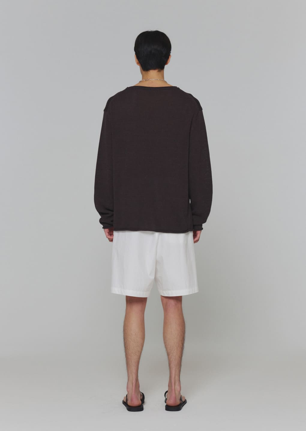 paper yarn pullover, dark brown