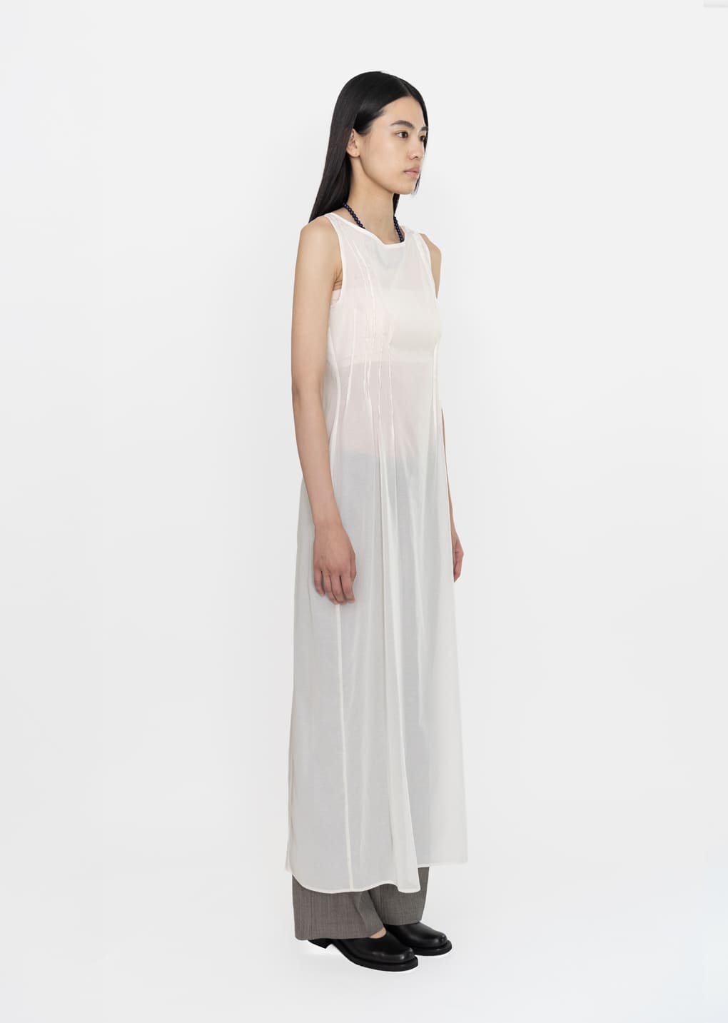 pintuck dress, ivory