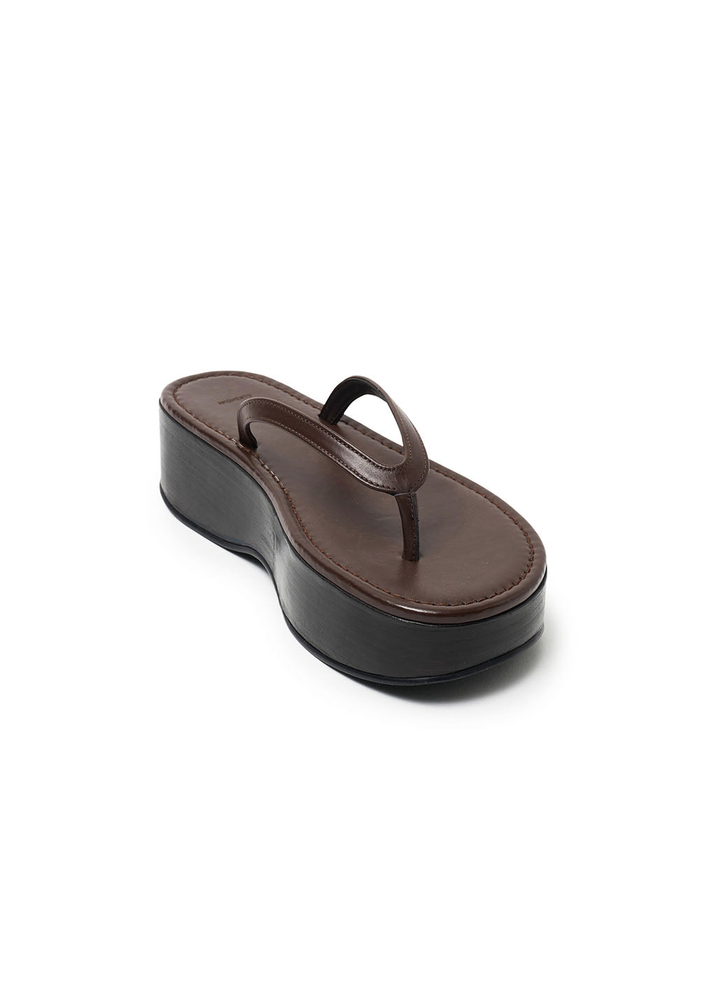platform flip flops, brown