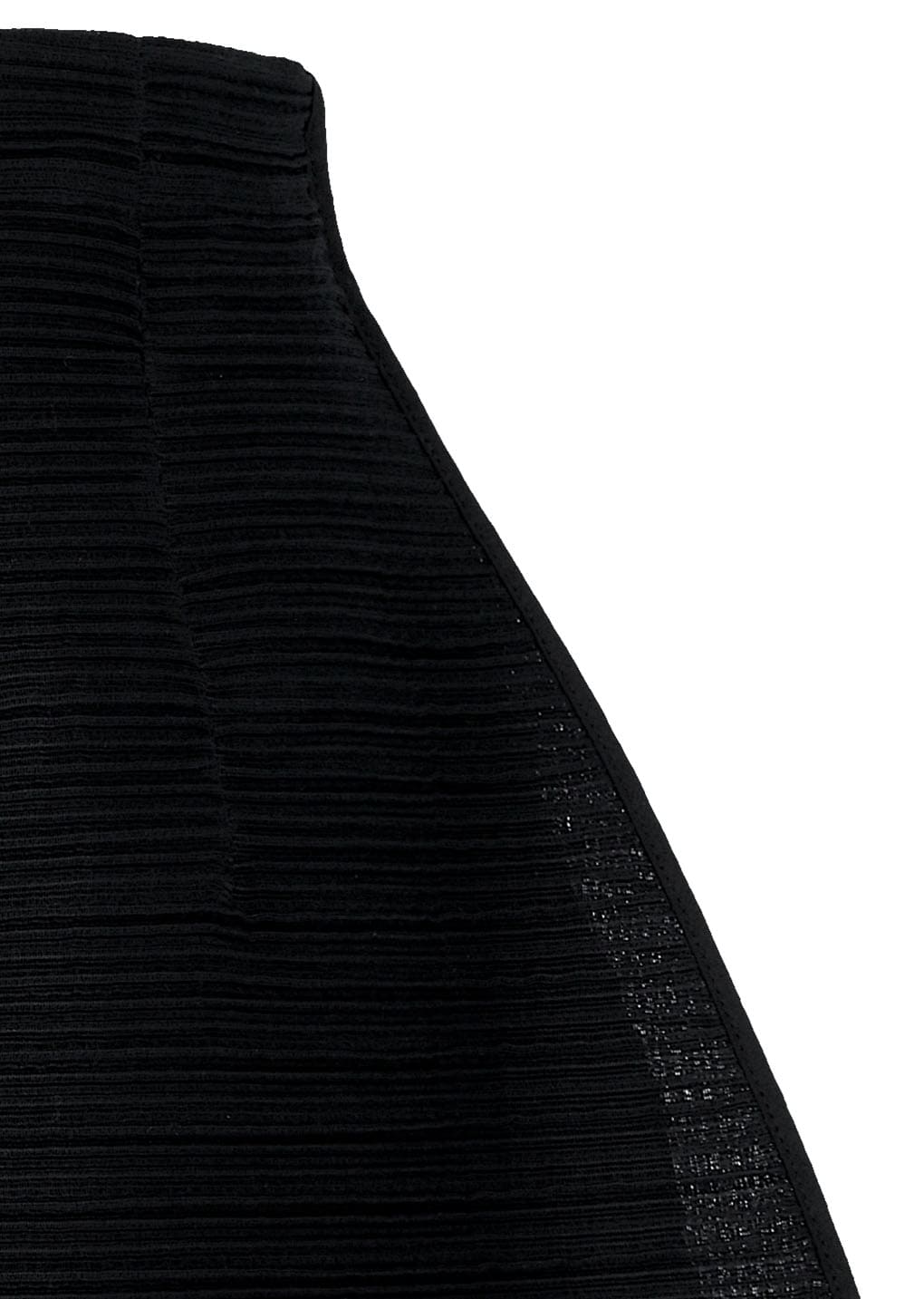 pleats curved skirt, black