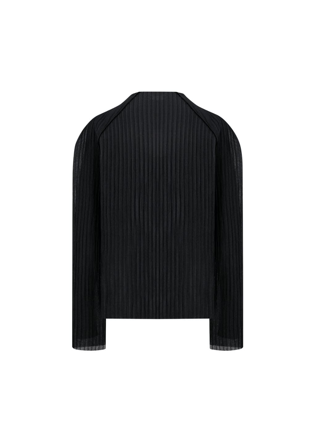 pleats zip up jumper, black