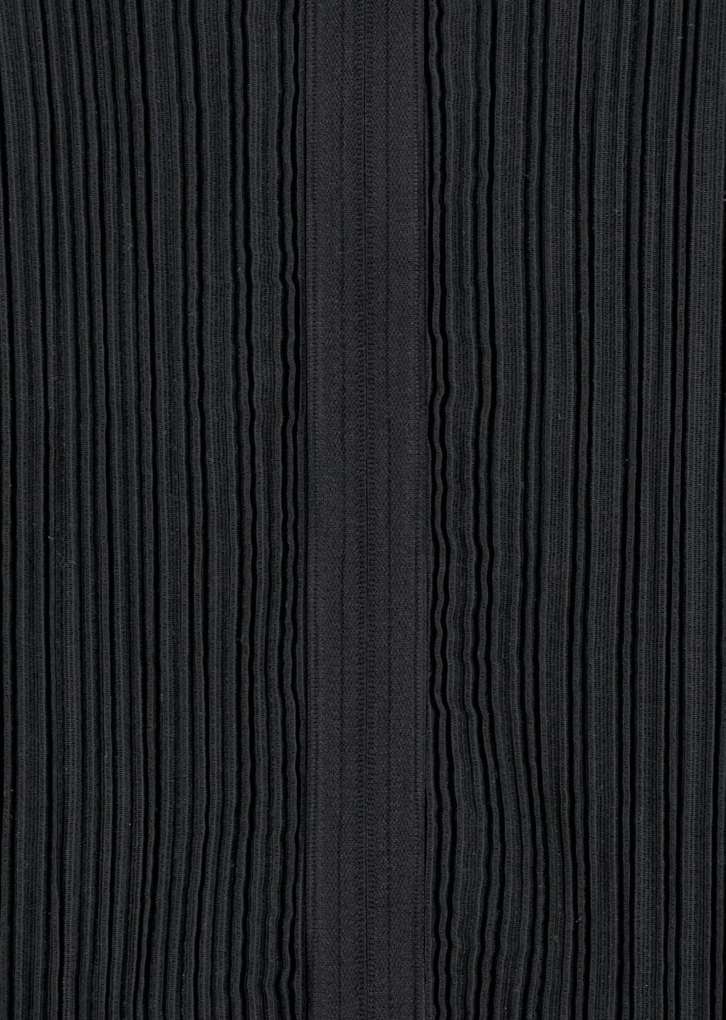 pleats zip up jumper, black