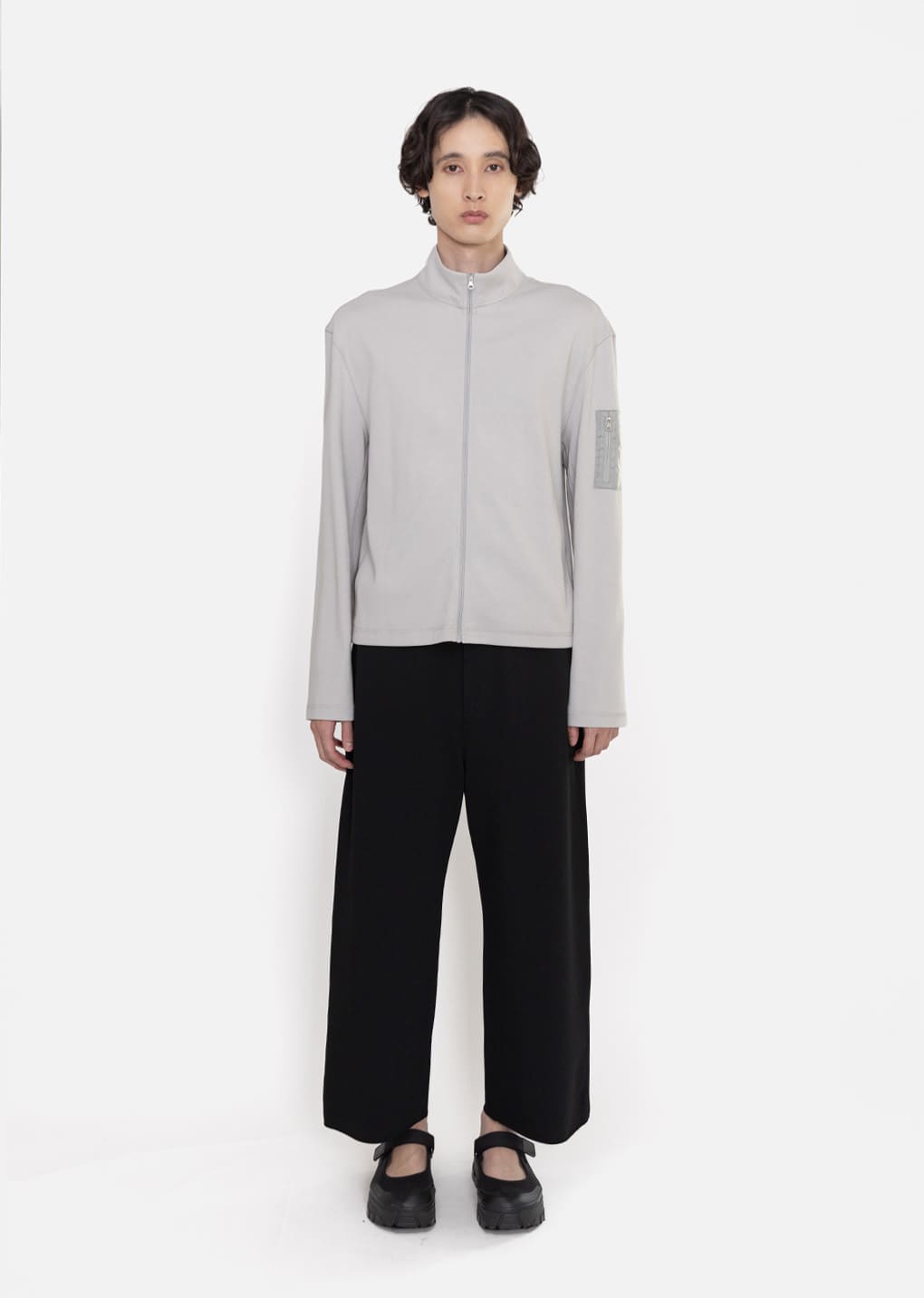 pocket zip up jumper, grey hover