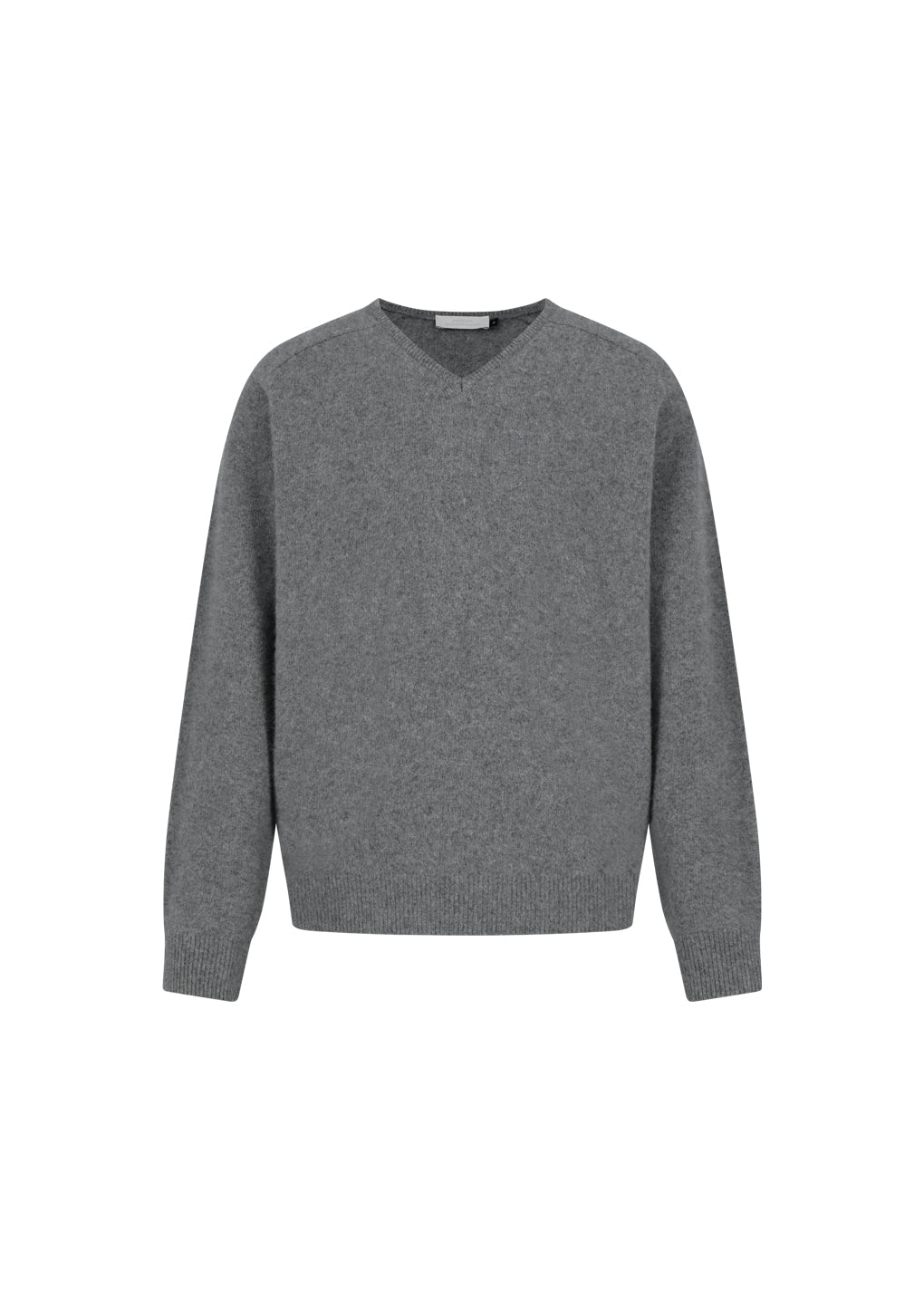 racoon v-neck knit, charcoal