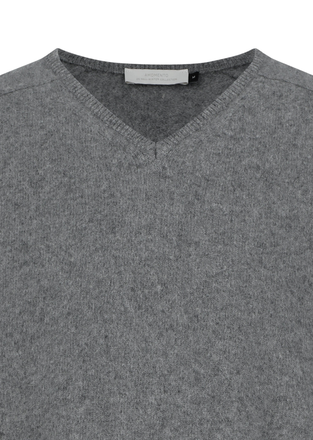 racoon v-neck knit, charcoal