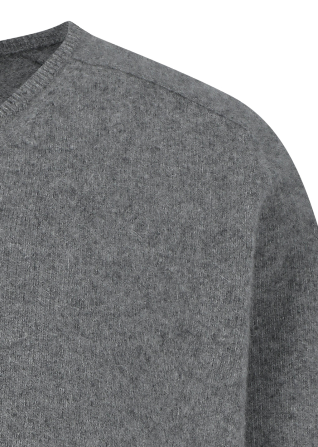racoon v-neck knit, charcoal