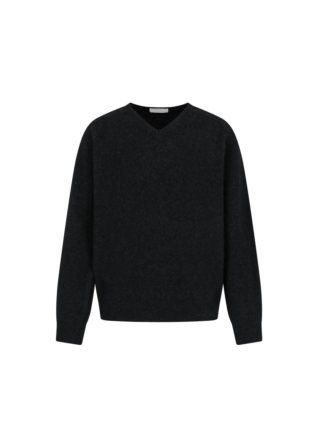 racoon v-neck knit, dark grey