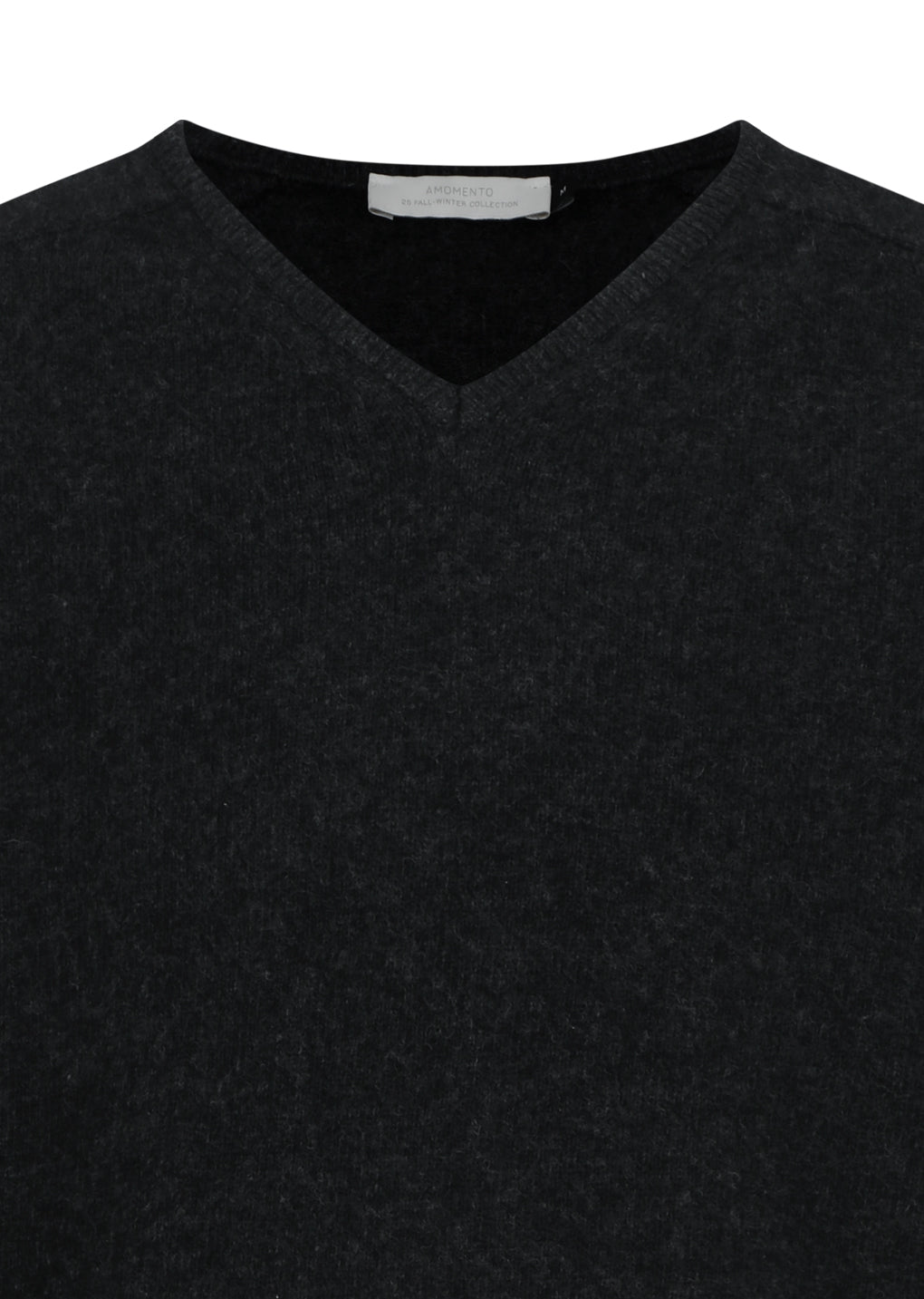 racoon v-neck knit, dark grey