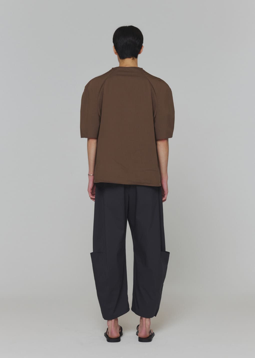 raglan cowl neck top, brown