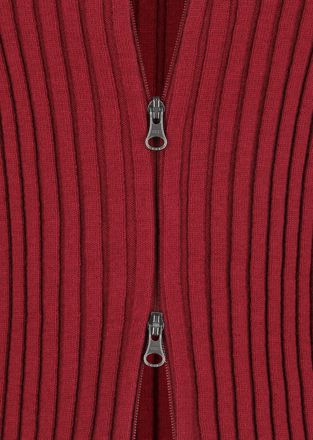 ribbed high neck zip up, burgundy