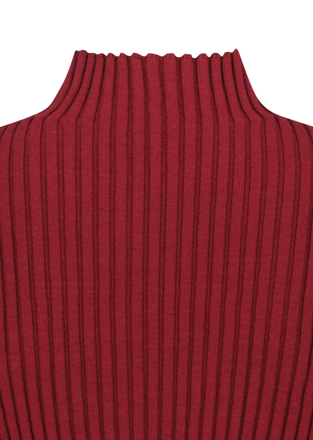 ribbed high neck zip up, burgundy