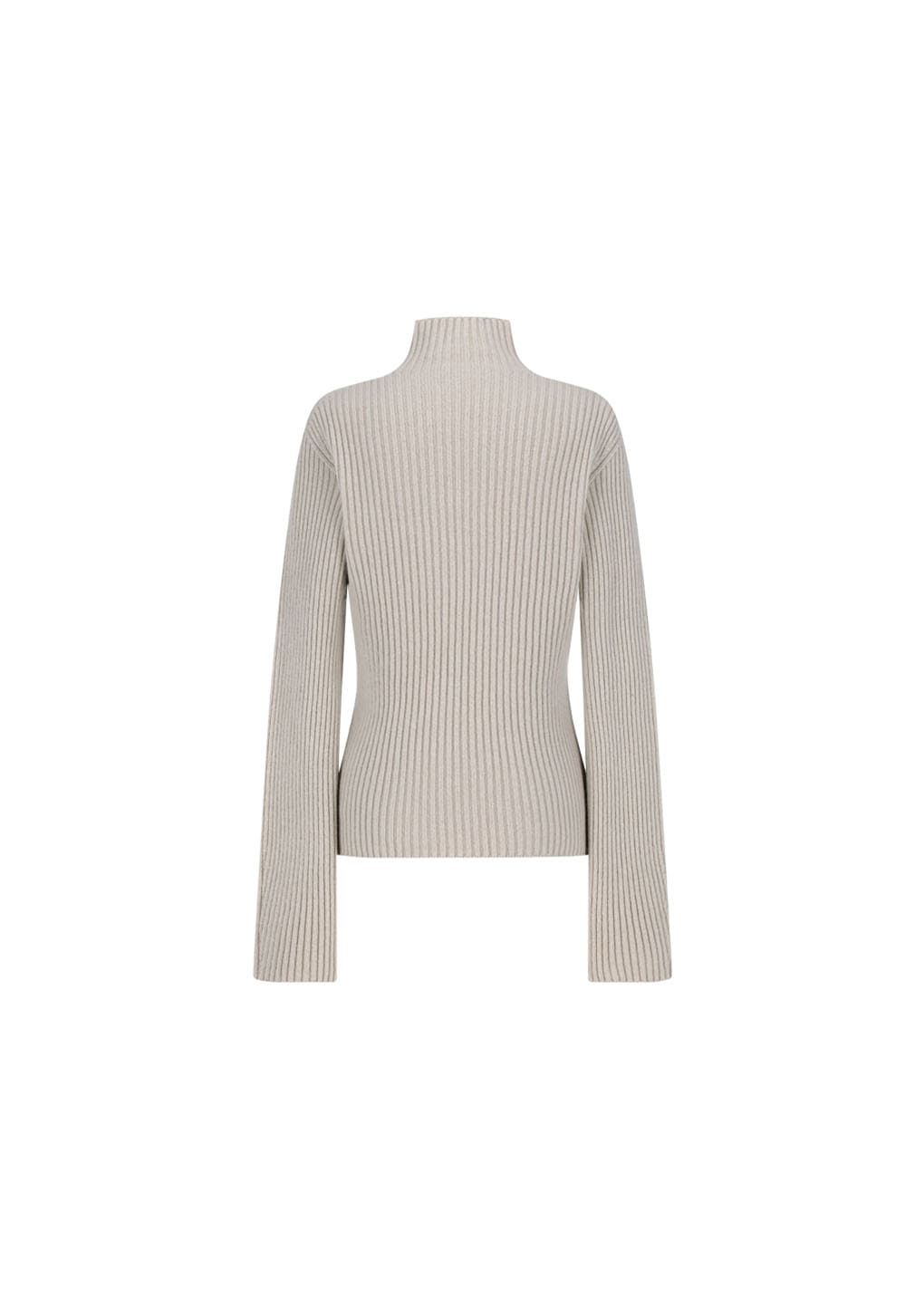 ribbed turtle pullover, beige