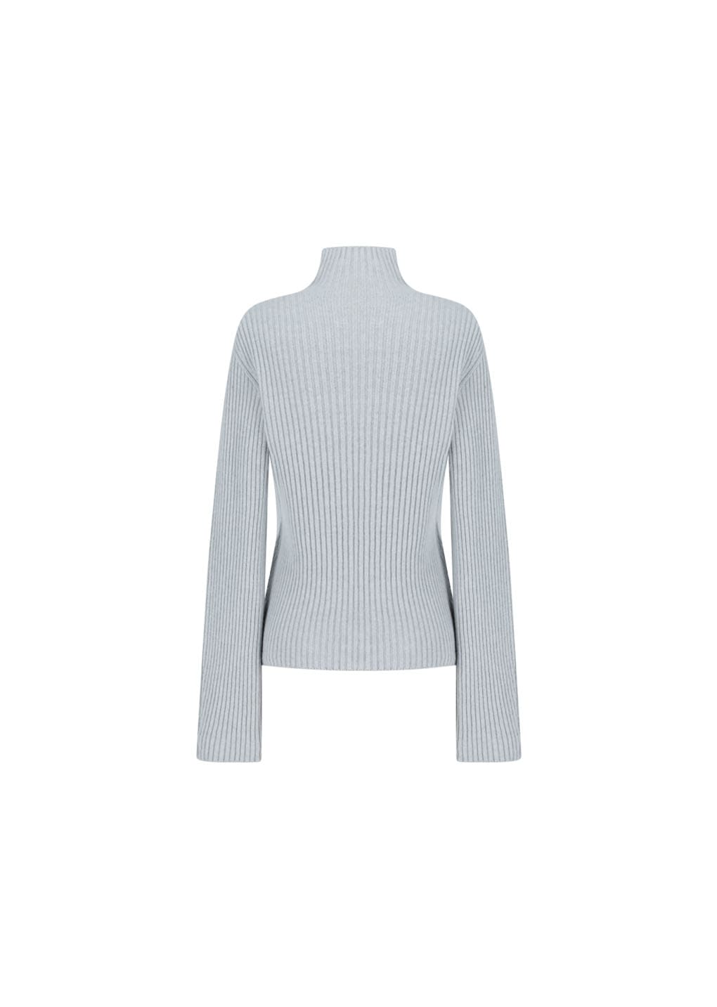 ribbed turtle pullover, light grey