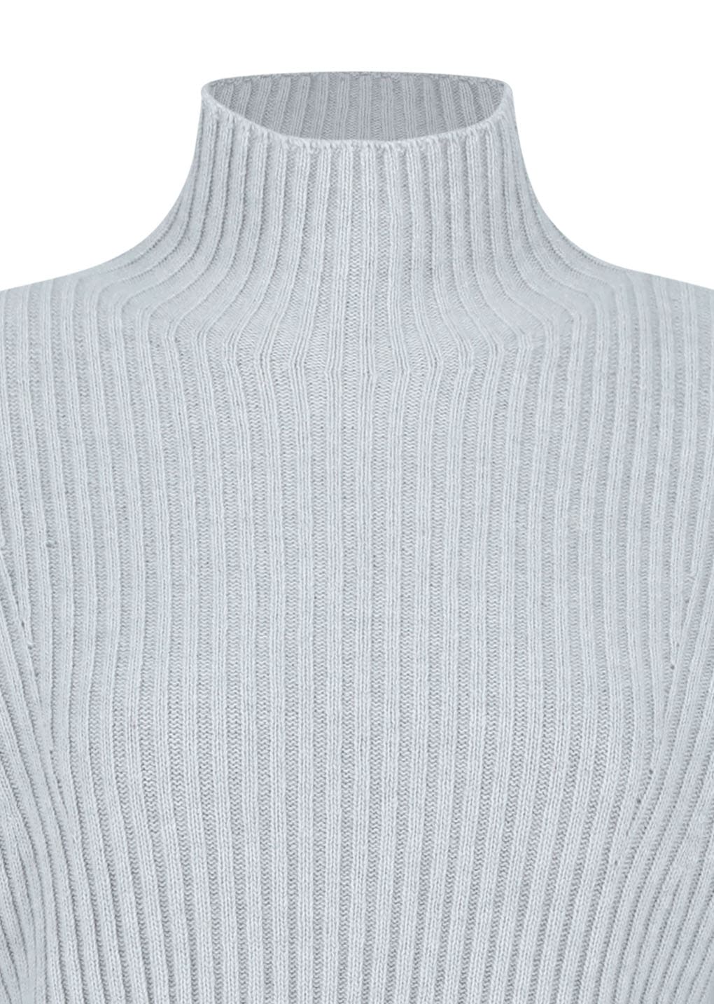 ribbed turtle pullover, light grey