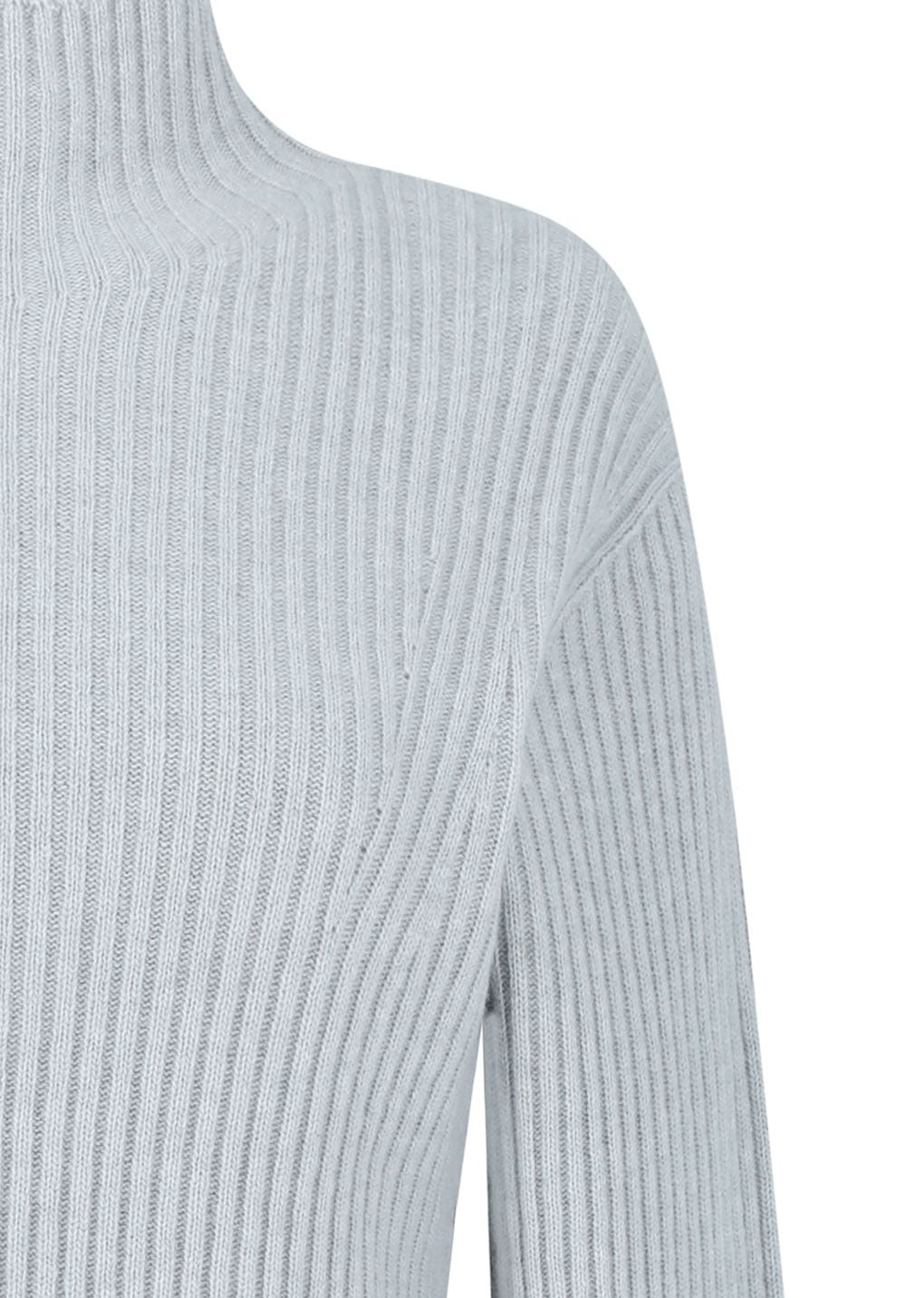 ribbed turtle pullover, light grey