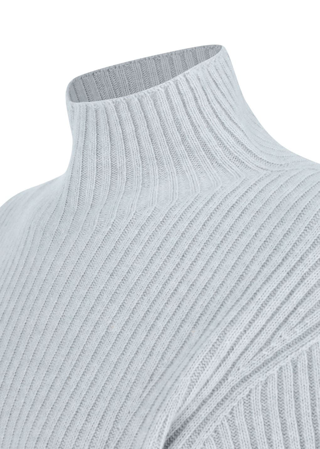ribbed turtle pullover, light grey