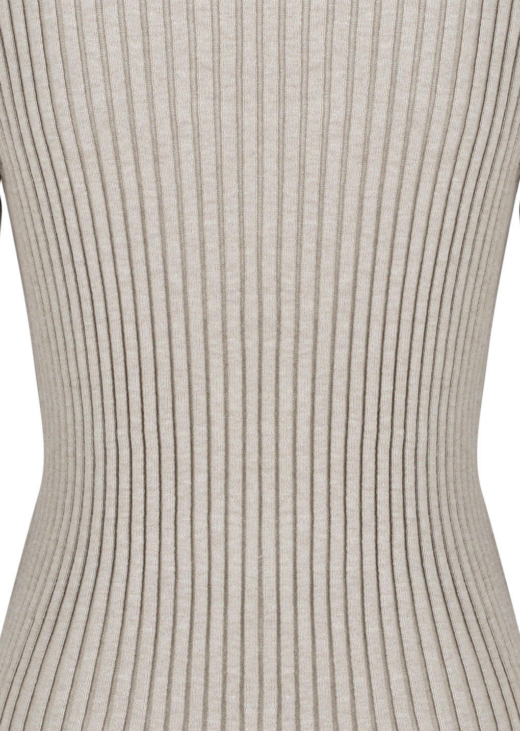 ribbed high neck zip up, beige