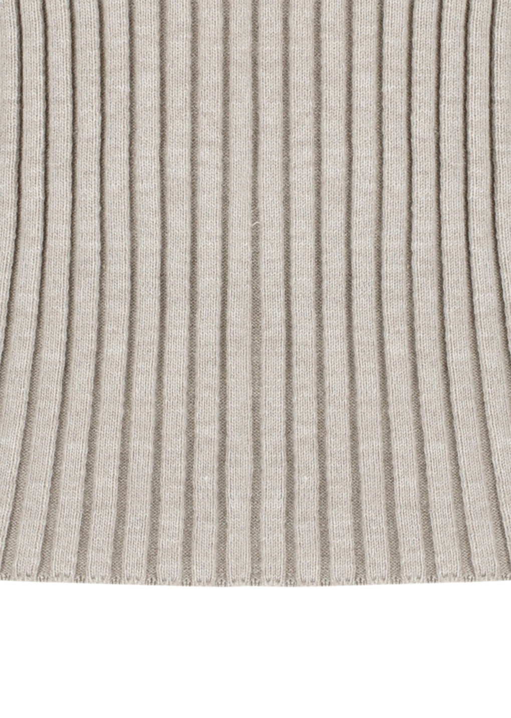 ribbed high neck zip up, beige