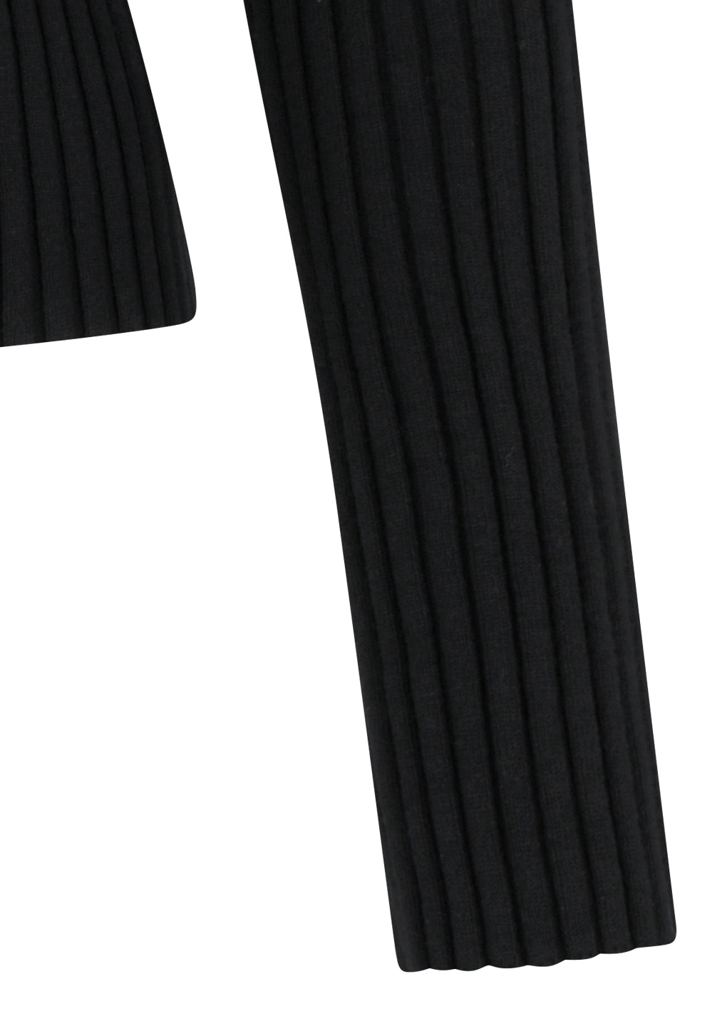 ribbed high neck zip up, black