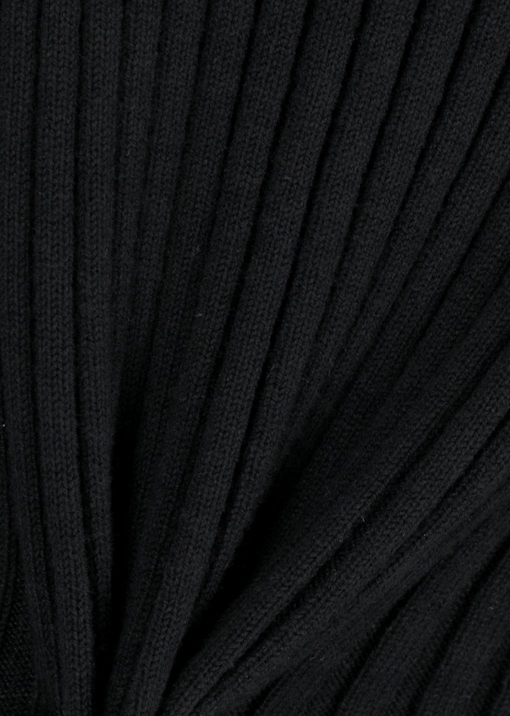 ribbed high neck zip up, black