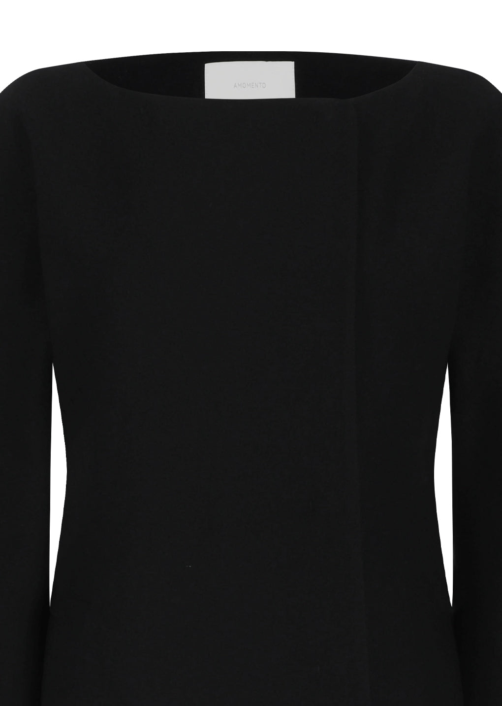 rounded shoulder long jacket, black