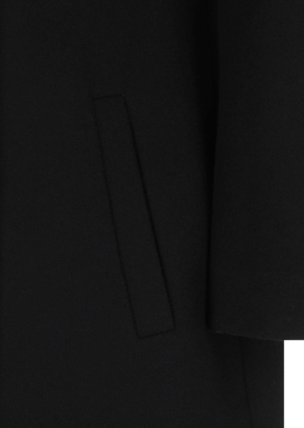 rounded shoulder long jacket, black