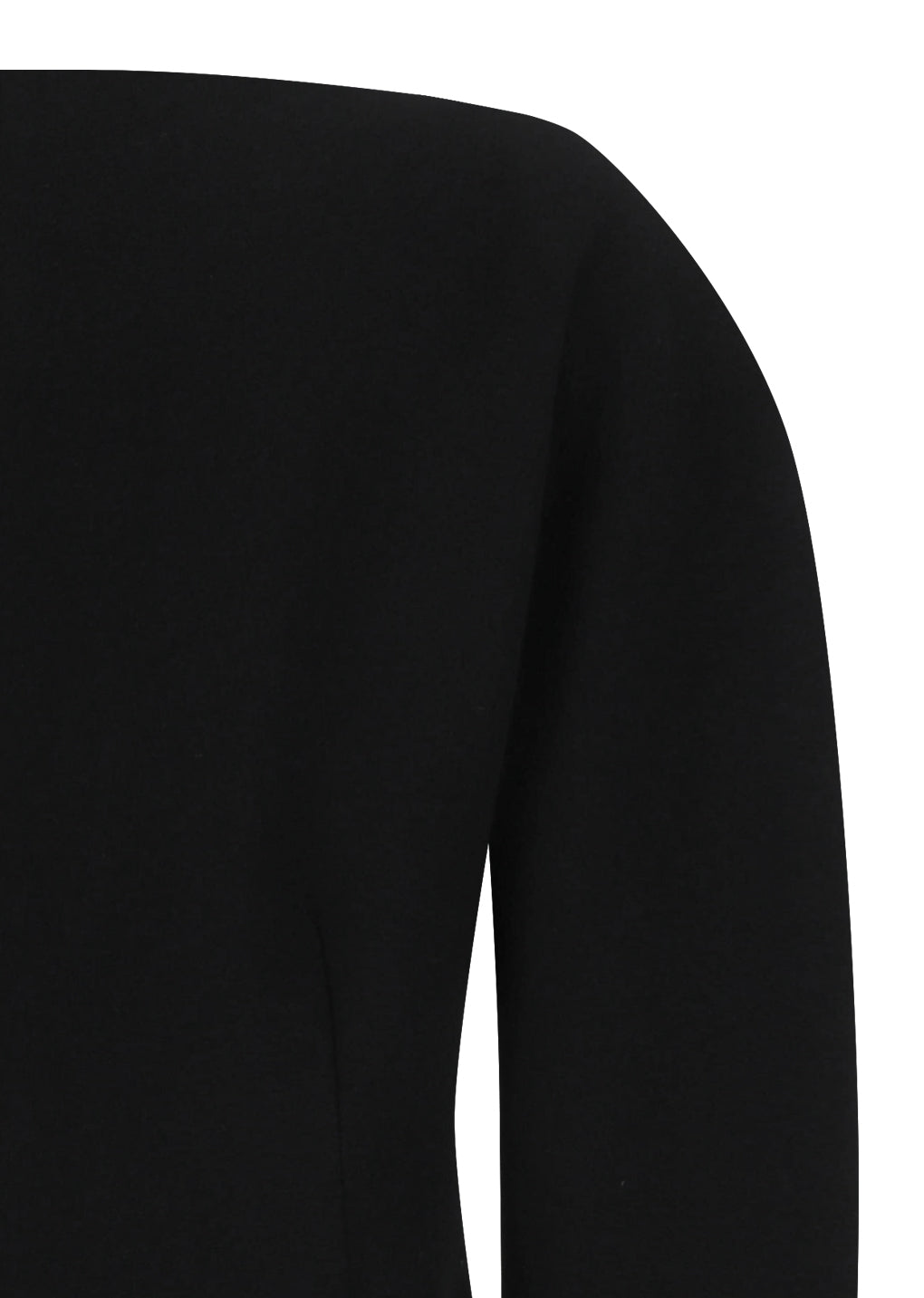 rounded shoulder long jacket, black