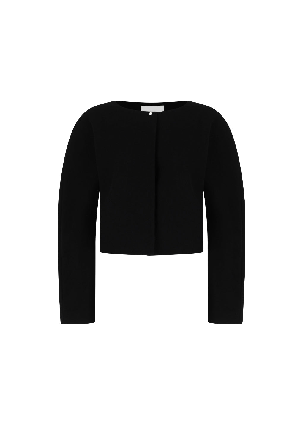 rounded shoulder jacket, black