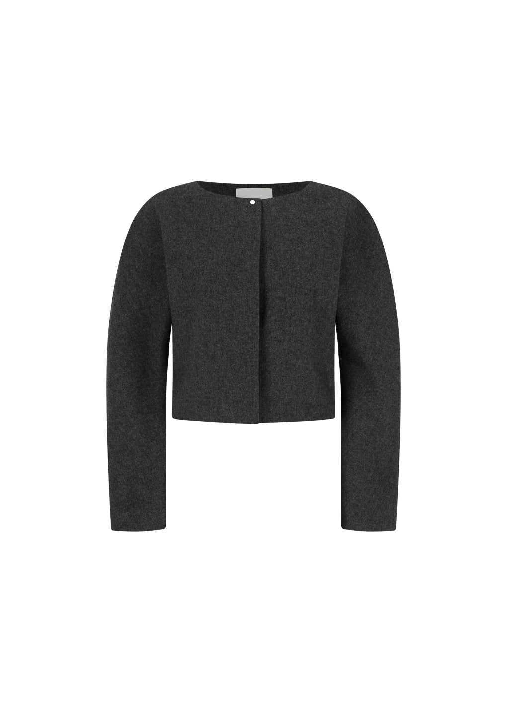 rounded shoulder jacket, charcoal