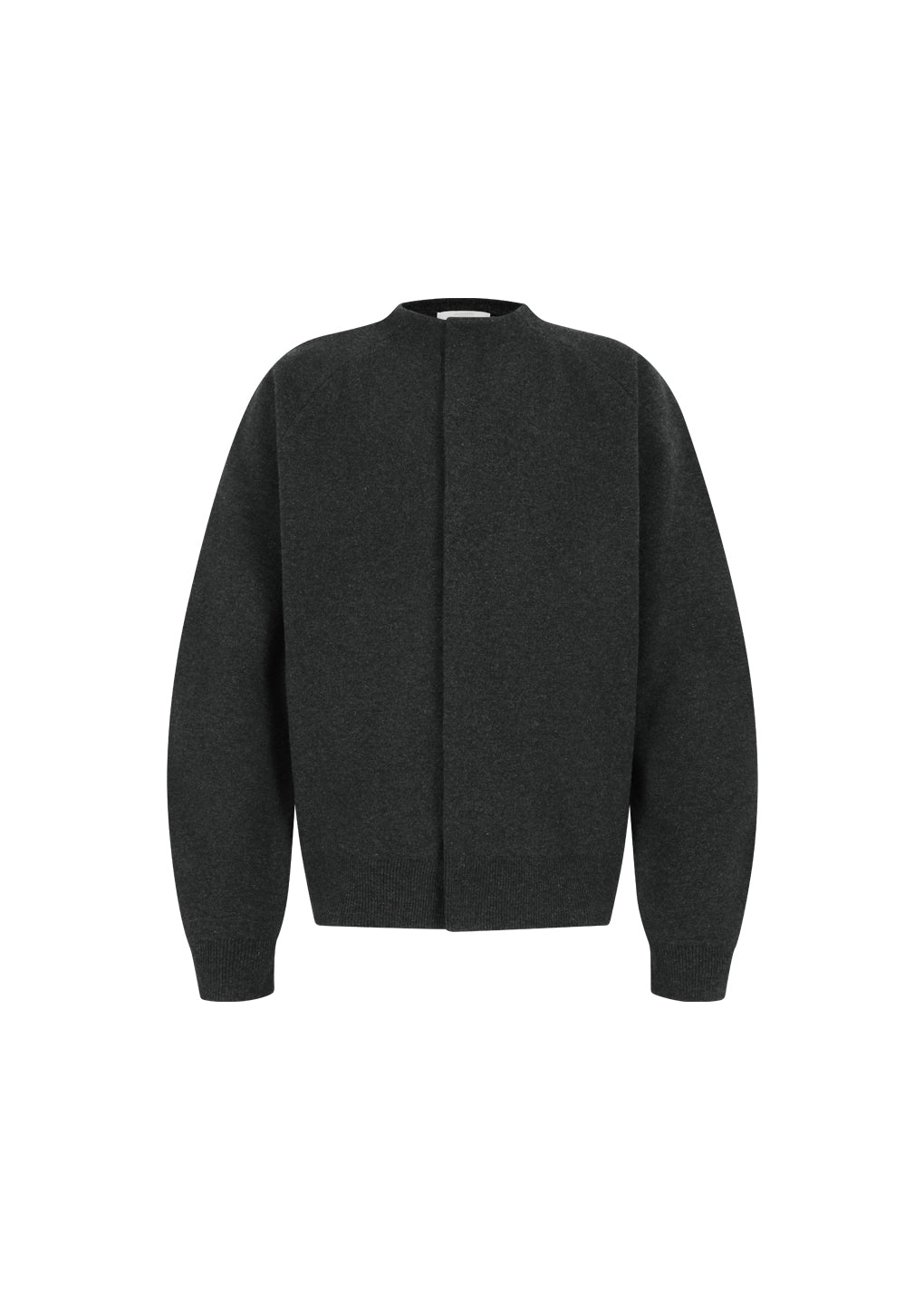 rounded sleeve cardigan, charcoal