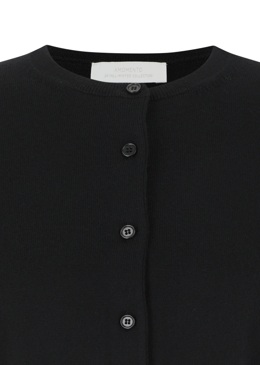 round neck crop cardigan, black