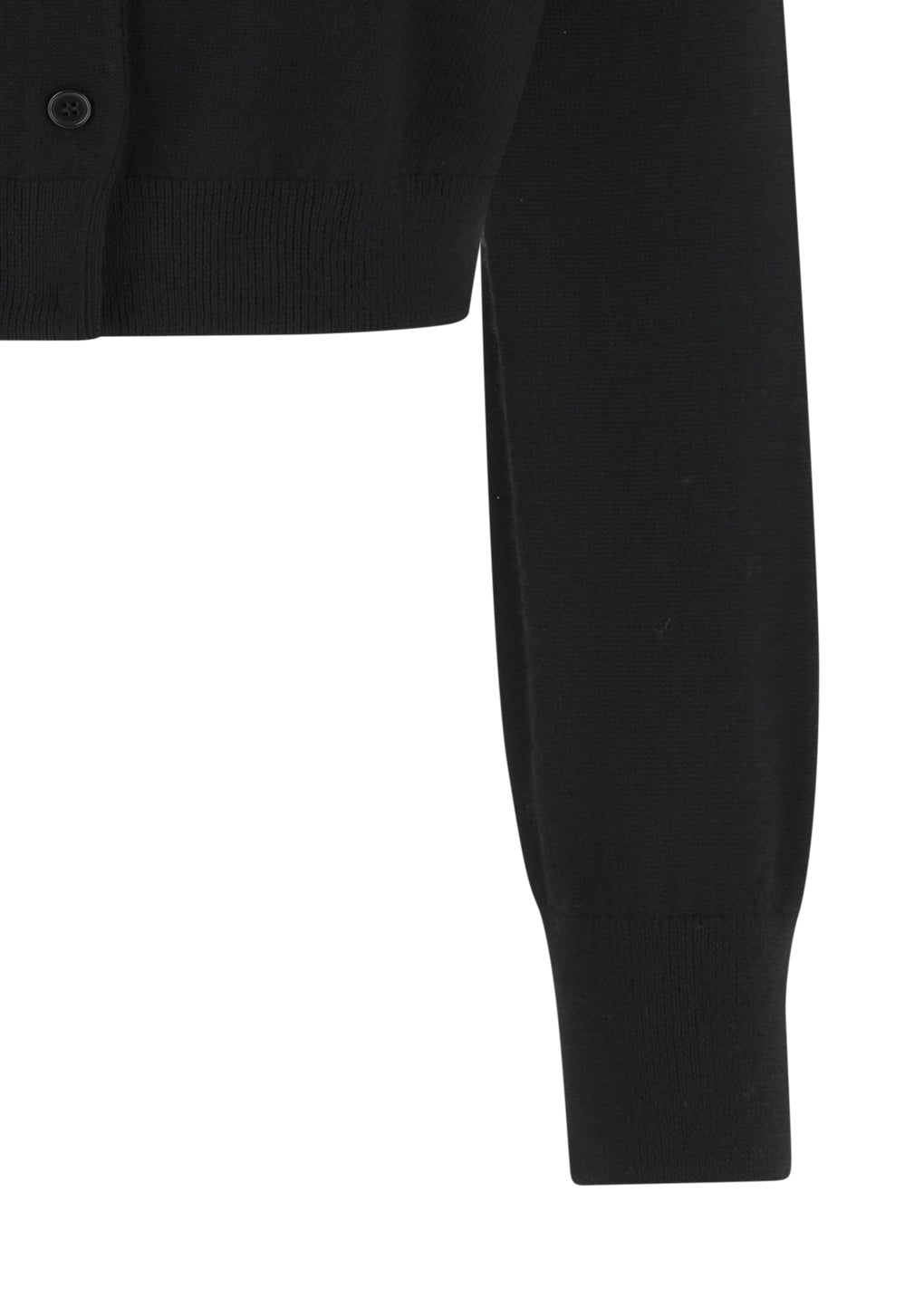 round neck crop cardigan, black