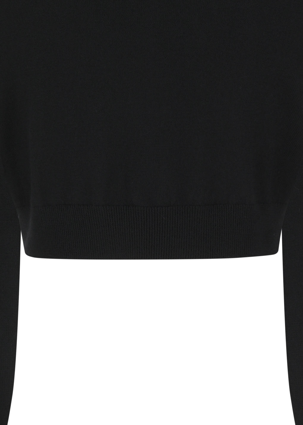 round neck crop cardigan, black