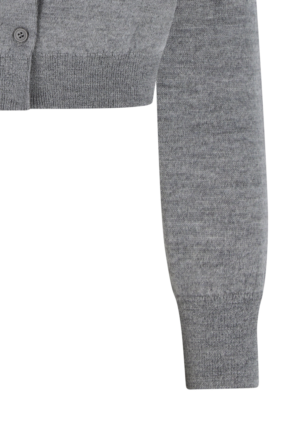 round neck crop cardigan, melange grey
