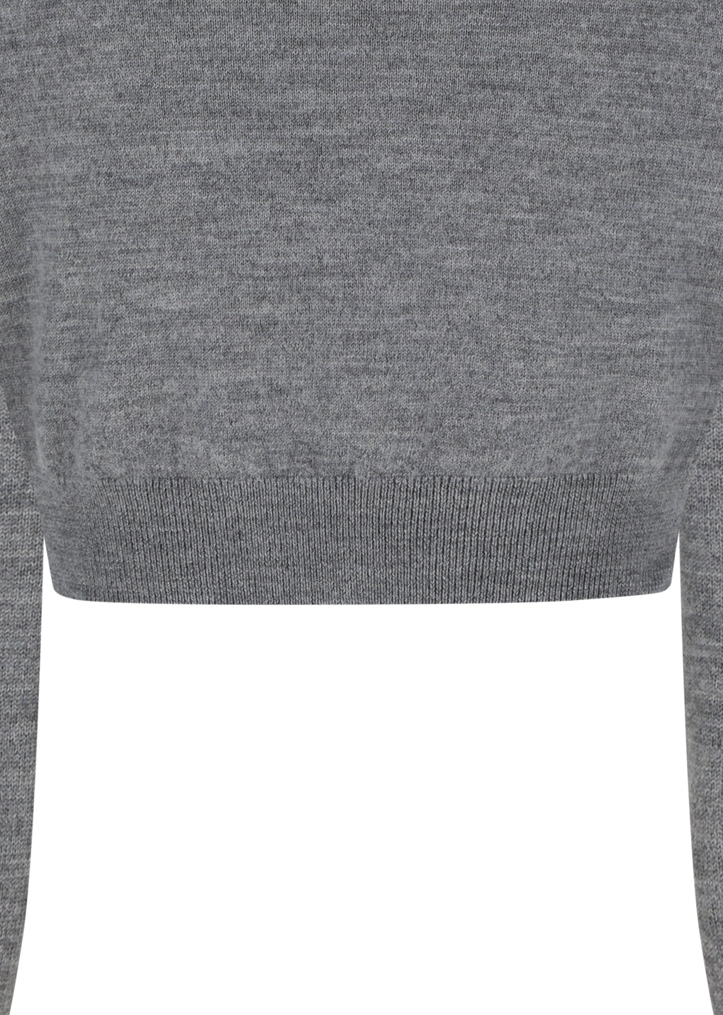 round neck crop cardigan, melange grey