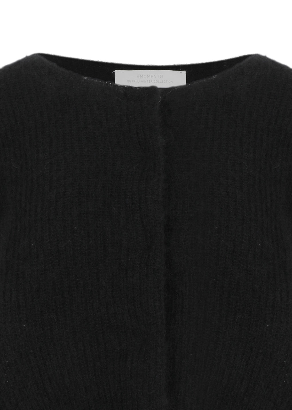 round neck sheer cardigan, black
