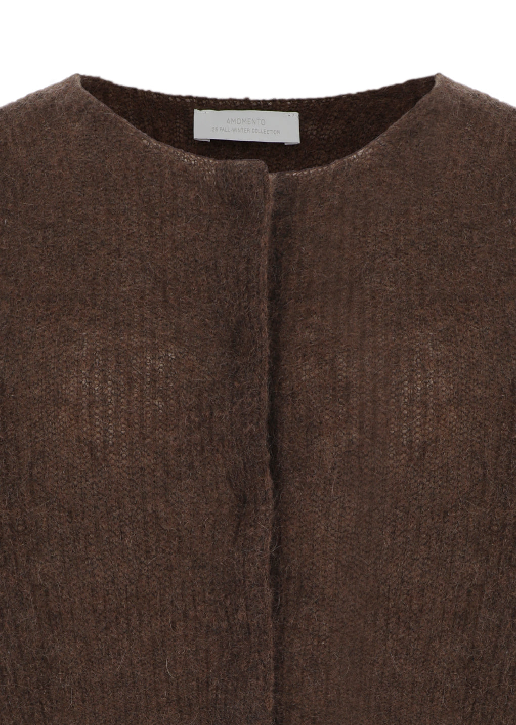 round neck sheer cardigan, brown