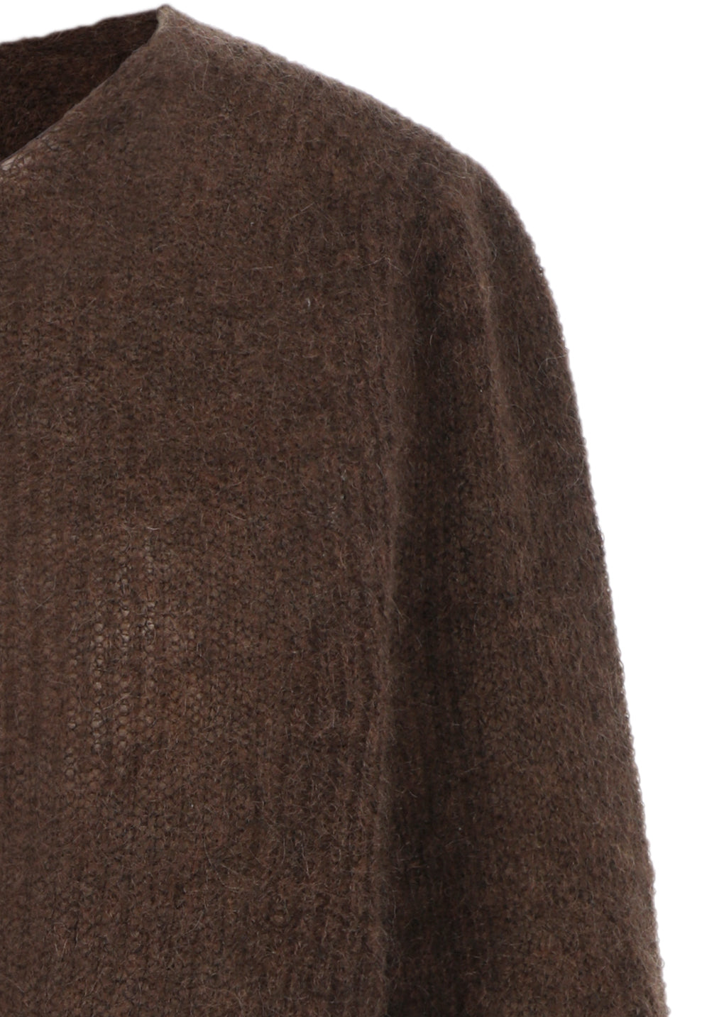 round neck sheer cardigan, brown