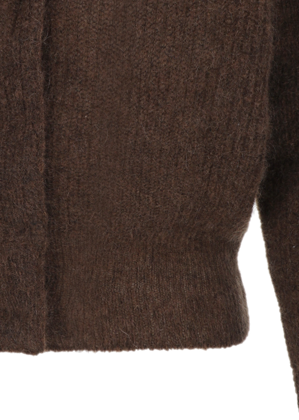 round neck sheer cardigan, brown