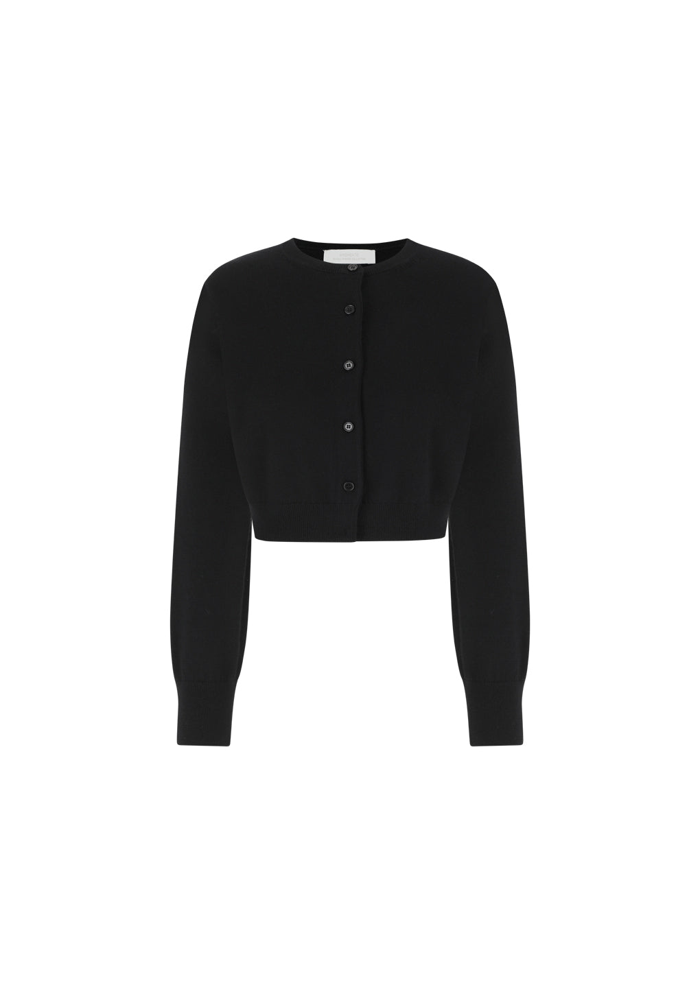 round neck crop cardigan, black