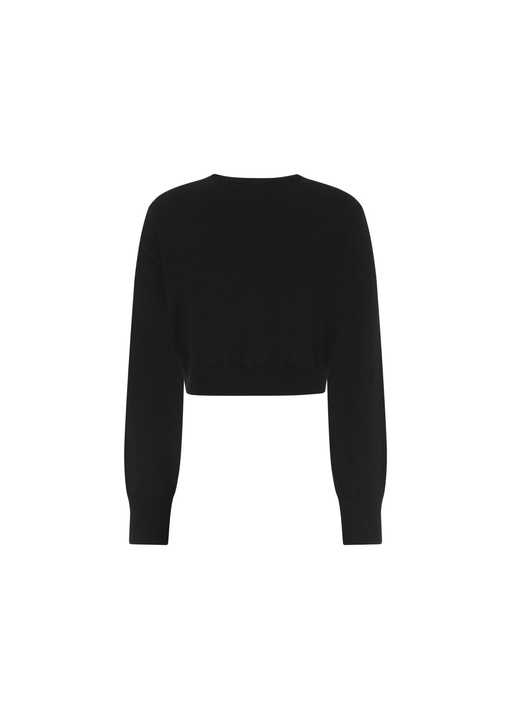 round neck crop cardigan, black hover