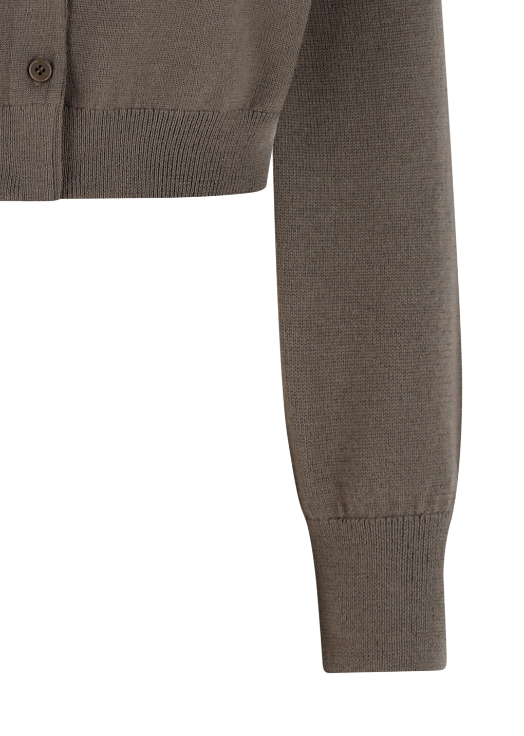 round neck crop cardigan, brown