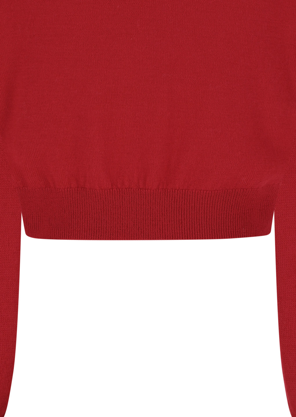 round neck crop cardigan, red