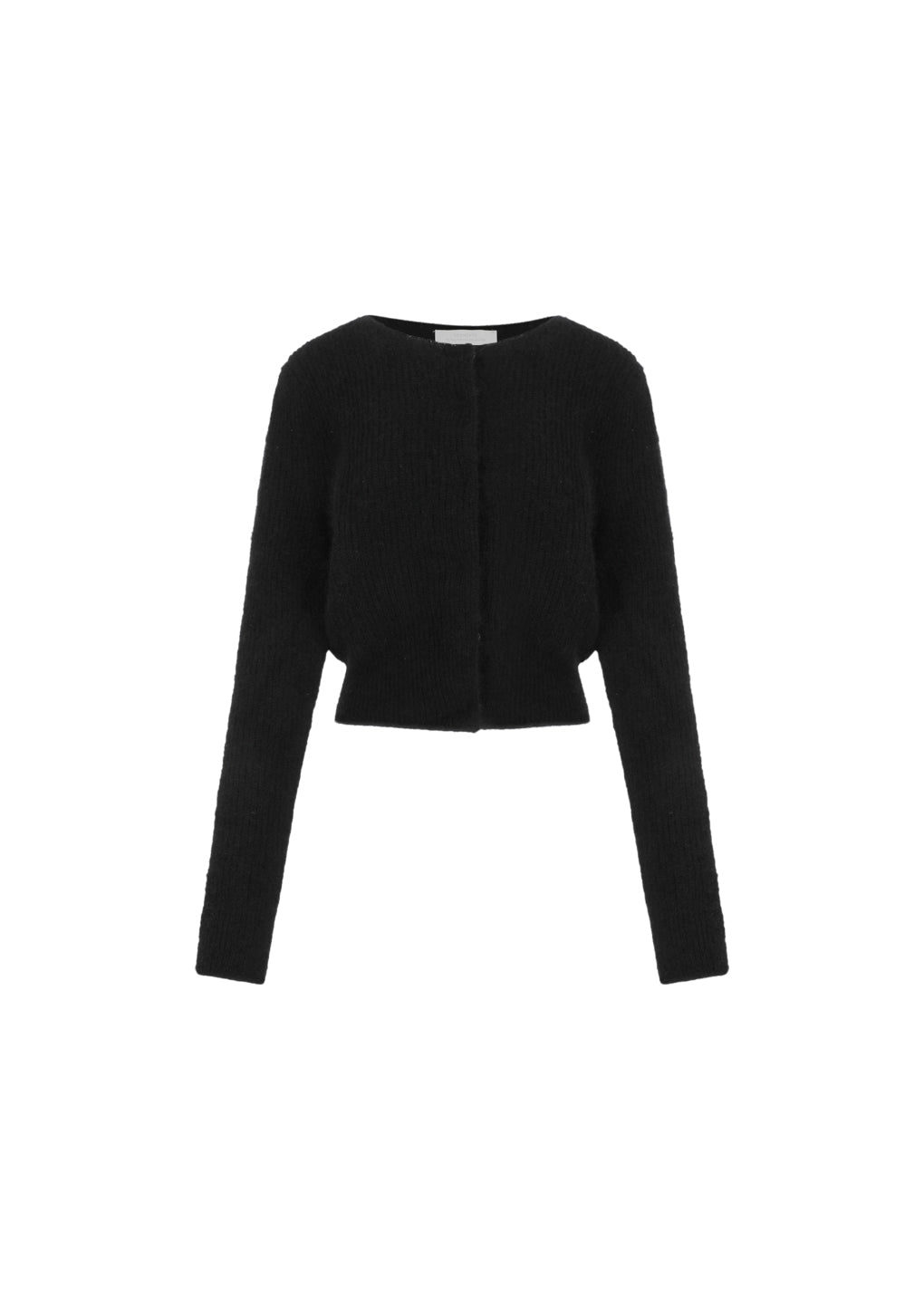 round neck sheer cardigan, black