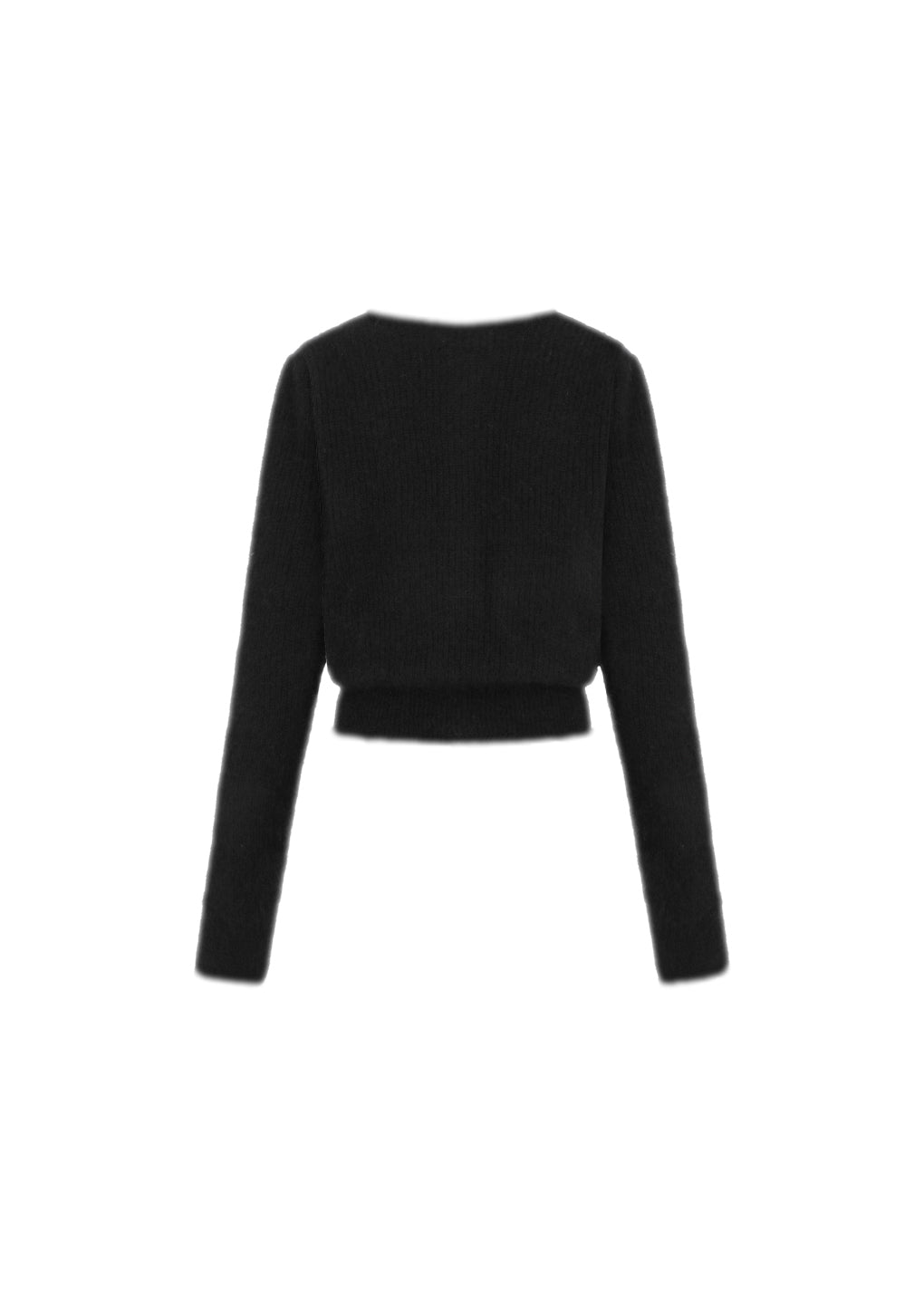 round neck sheer cardigan, black hover