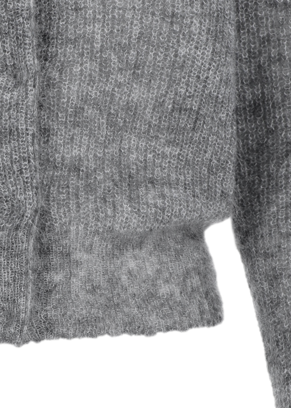 round neck sheer cardigan, melange grey