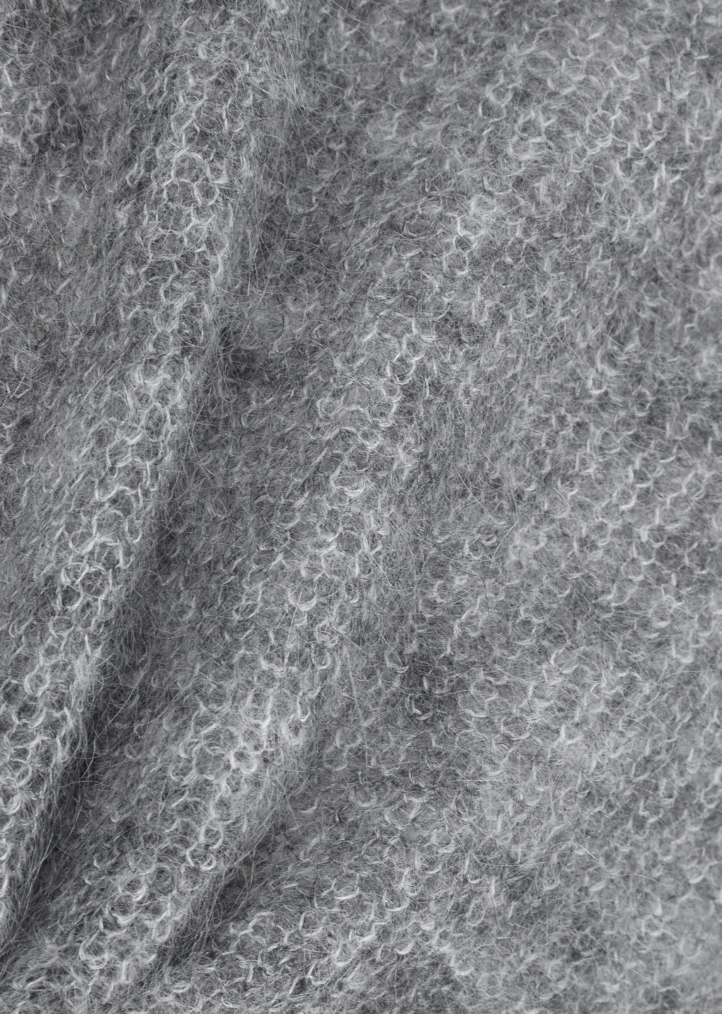 round neck sheer cardigan, melange grey