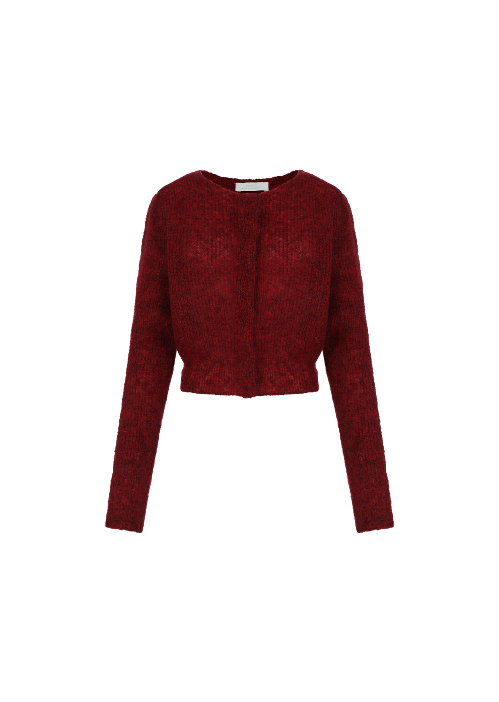 round neck sheer cardigan, red