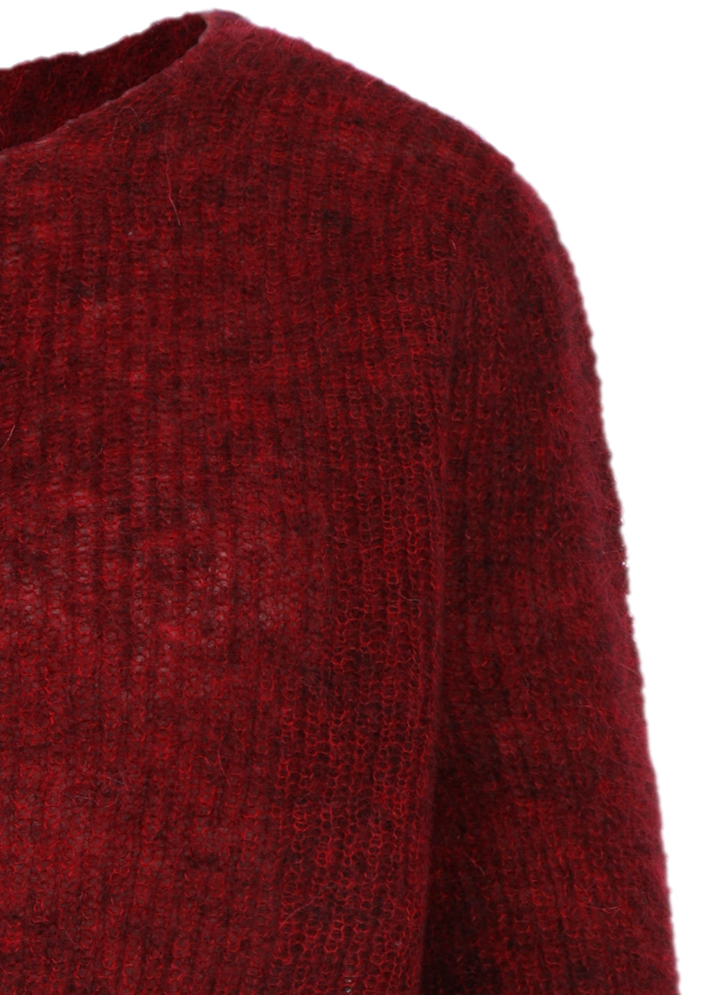 round neck sheer cardigan, red